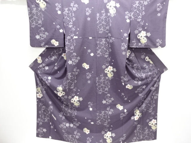 桜に毬模様小紋着物